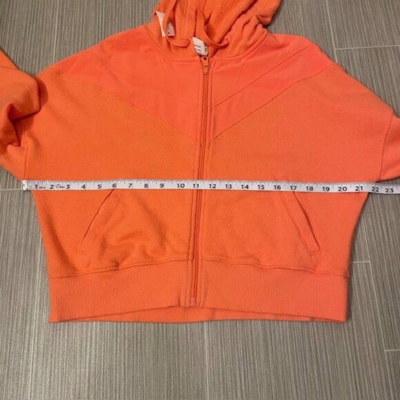 NWT Aerie Offline Oversized Full Zip Cropped Jacket Hoodie Orange Salmon XS - Picture 15 of 16